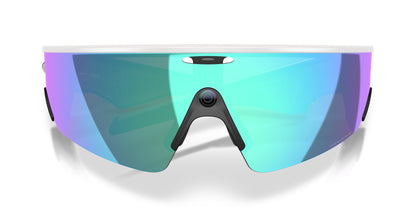 Oakley Meta Vanguard Matte White / Prizm Sapphire — front, lenses clear