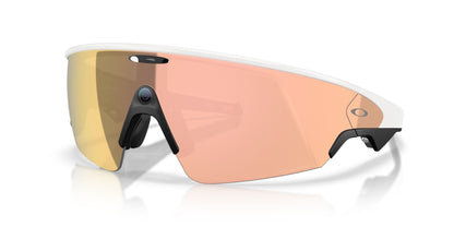 Oakley Meta Vanguard White / Prizm Rose Gold — three-quarter