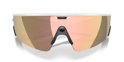 Oakley Meta Vanguard White / Prizm Rose Gold — front, lenses clear