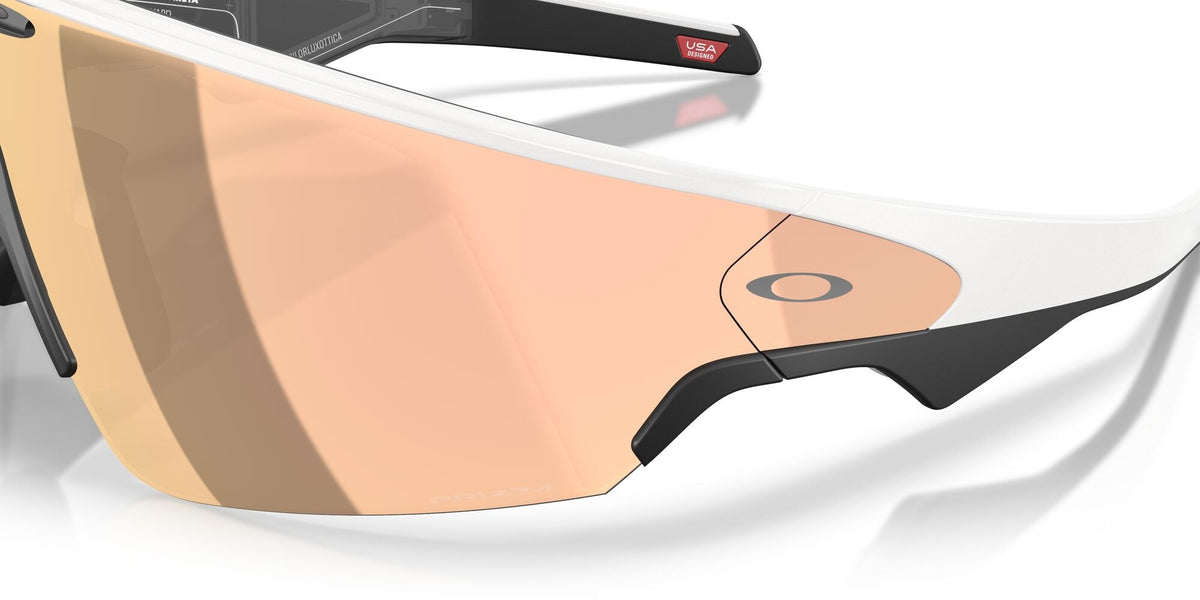 Oakley Meta Vanguard White / Prizm Rose Gold — angled
