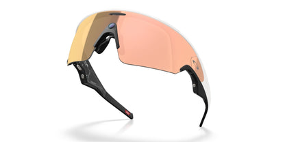 Oakley Meta Vanguard White / Prizm Rose Gold — folded, from behind