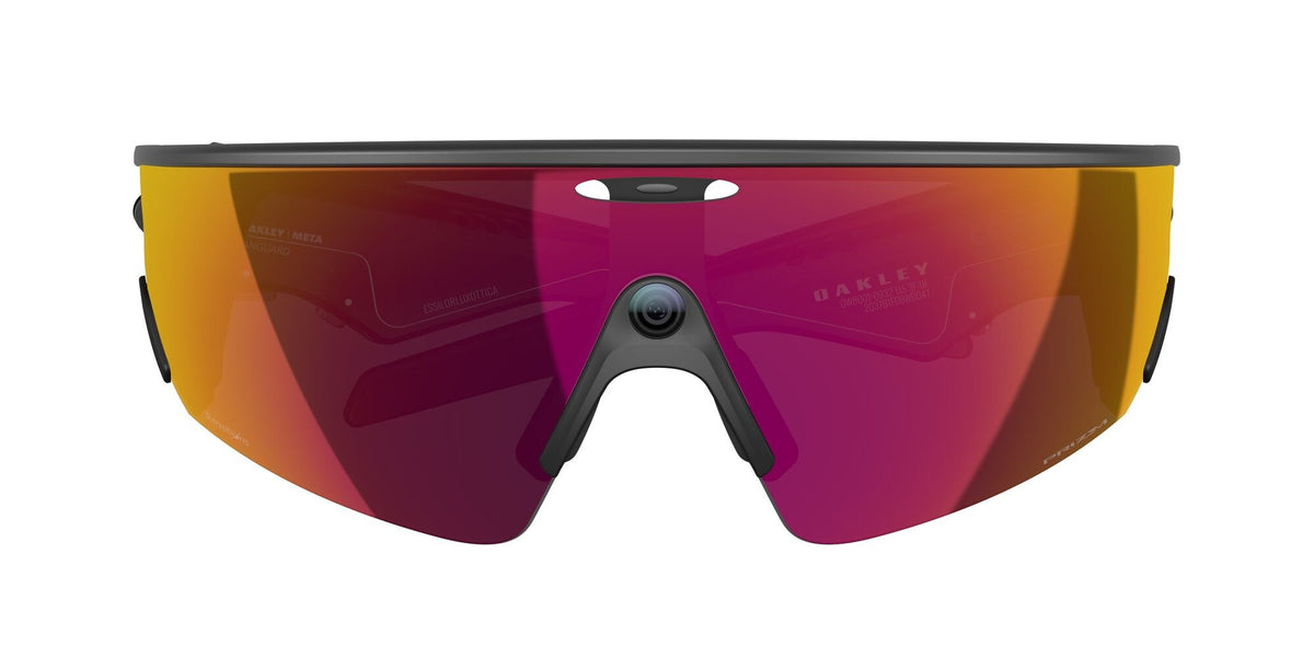 Oakley Meta Vanguard Black / Prizm Transitions Ember — lenses activated, three-quarter