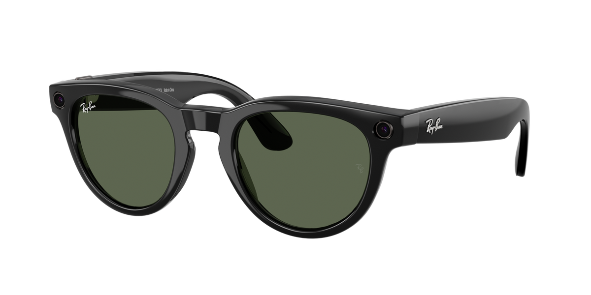 Ray-Ban Meta Headliner Gen 2 Shiny Black, G15 Green lenses, 0RW4013 601/71 (angled)
