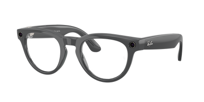 Ray-Ban Meta Headliner Gen 2 Shiny Asteroid Grey, Clear to Emerald (Transitions) lenses, 0RW4013 6702CE (angled)