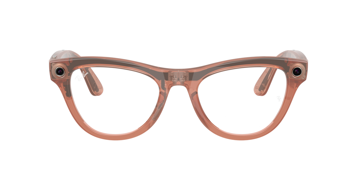 Ray-Ban Meta Skyler Gen 2 Peach, Clear to Brown (Transitions) lenses, 0RW4014 6778M4 (front)