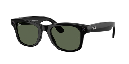 Ray-Ban Meta Wayfarer Gen 2 Shiny Black, G15 Green lenses, 0RW4012 601/71 (angled)