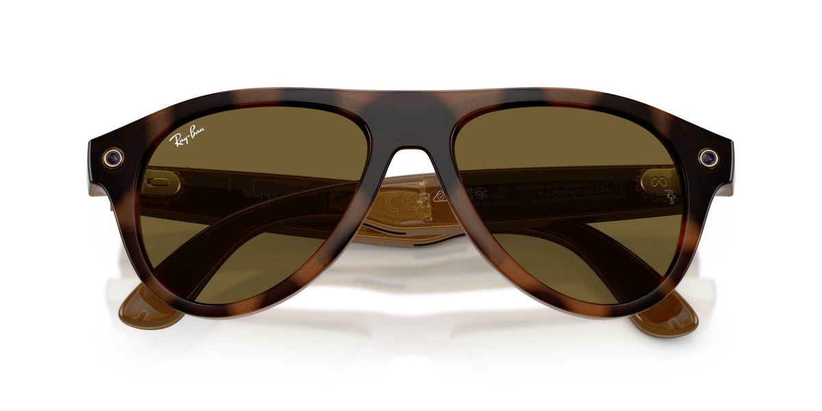 Ray-Ban Meta Aviator (Gen 3) Havana / B15 — folded