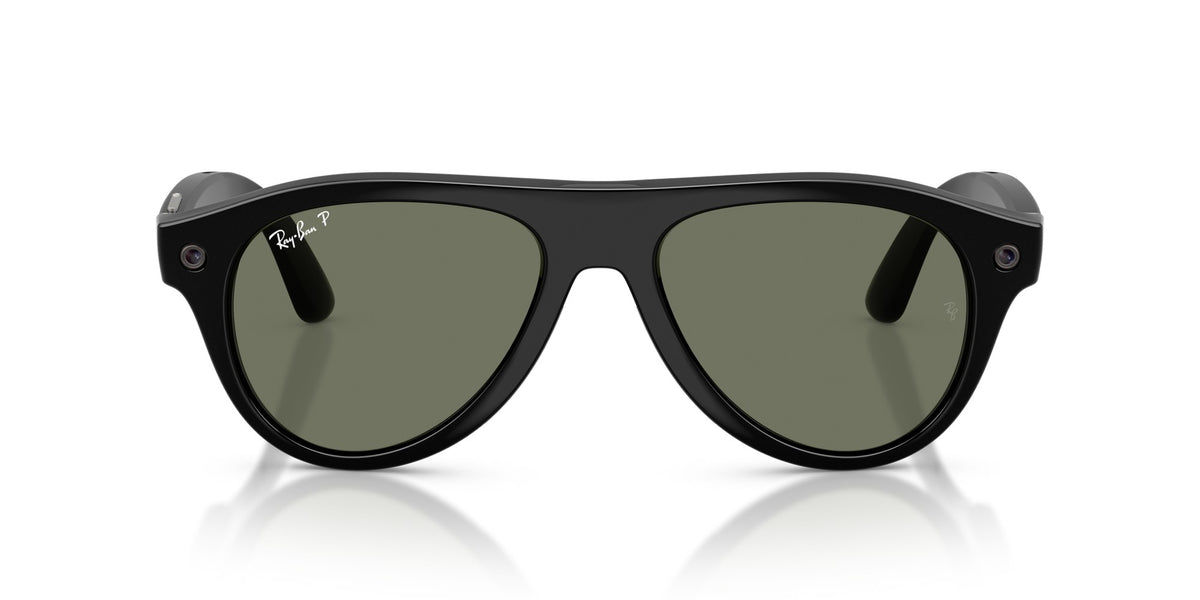 Ray-Ban Meta Aviator (Gen 3) Shiny Black / G15 Green Polar — front