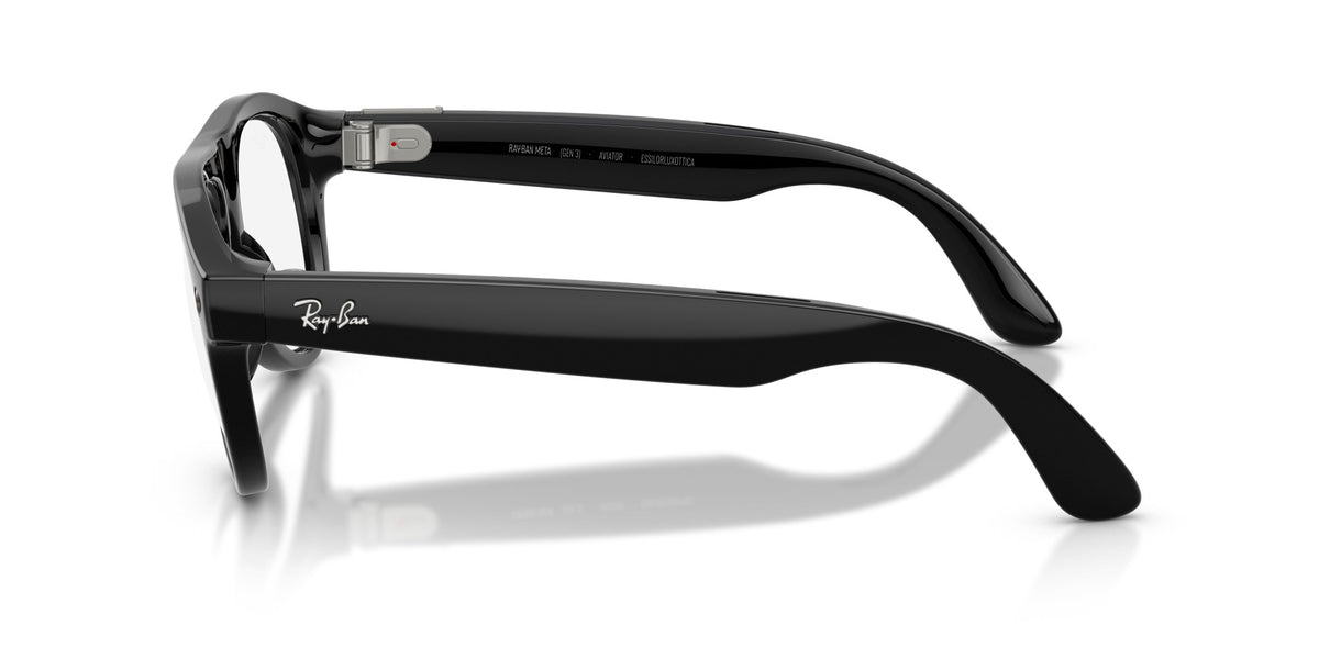 Ray-Ban Meta Aviator (Gen 3) Shiny Black / Transitions Graphite Green — side