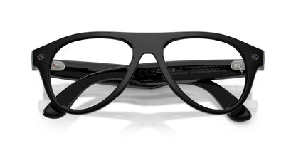 Ray-Ban Meta Aviator (Gen 3) Shiny Black / Transitions Graphite Green — folded