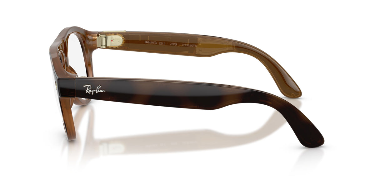 Ray-Ban Meta Aviator (Gen 3) Havana / Transitions Brown — side