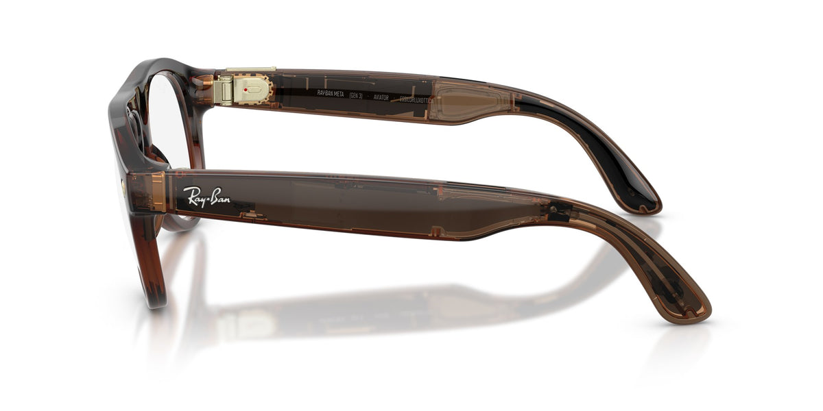 Ray-Ban Meta Aviator (Gen 3) Transp. Umber / Transitions Jade — side