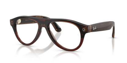 Ray-Ban Meta Aviator (Gen 3) Transp. Umber / Transitions Jade — angled