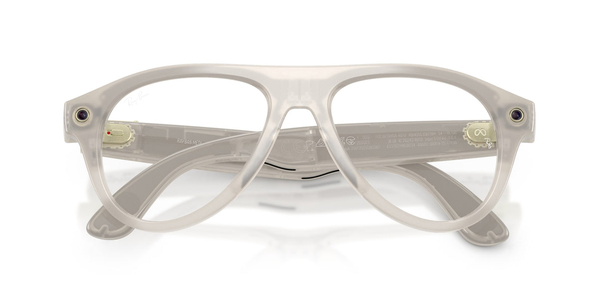 Ray-Ban Meta Aviator (Gen 3) Milky Off-White / Transitions Gen S Brown — folded