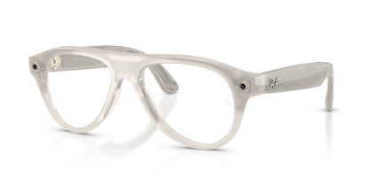 Ray-Ban Meta Aviator (Gen 3) Milky Off-White / Transitions Gen S Brown — angled
