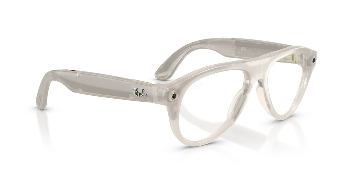 Ray-Ban Meta Aviator (Gen 3) Milky Off-White / Transitions Gen S Brown — three-quarter right