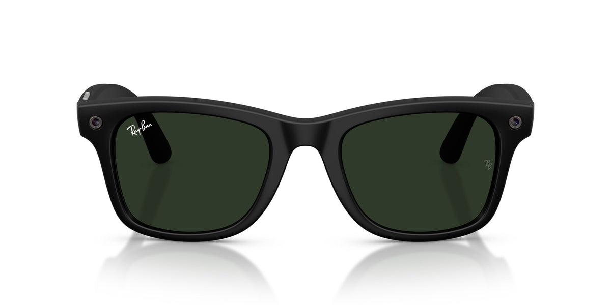 Ray-Ban Meta Wayfarer (Gen 3) Matte Black / Transitions Graphite Green — front, lenses activated