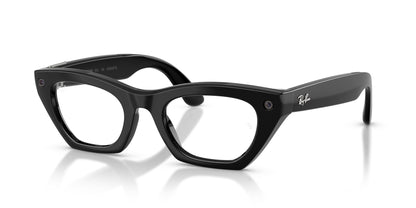 Ray-Ban Meta Zena (Gen 3) Shiny Black / Clear BLF&AR — three-quarter