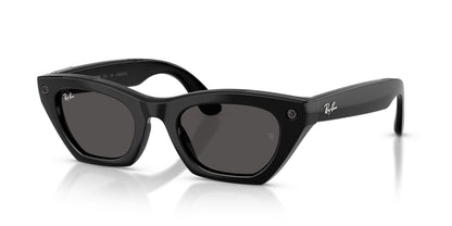 Ray-Ban Meta Zena (Gen 3) Shiny Black / Grey — angled