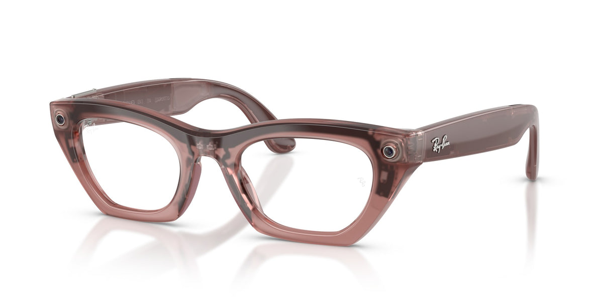 Ray-Ban Meta Zena (Gen 3) Milky Pink Blush / Transitions Grey — three-quarter