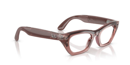 Ray-Ban Meta Zena (Gen 3) Milky Pink Blush / Transitions Grey — three-quarter right