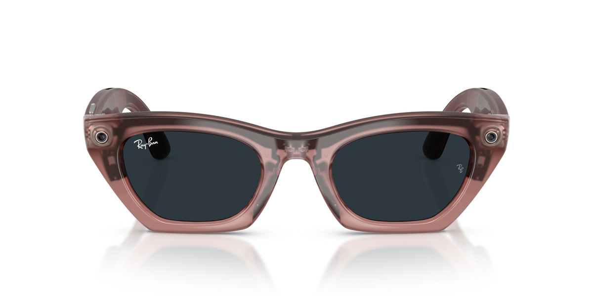 Ray-Ban Meta Zena (Gen 3) Milky Pink Blush / Transitions Grey — front, lenses activated