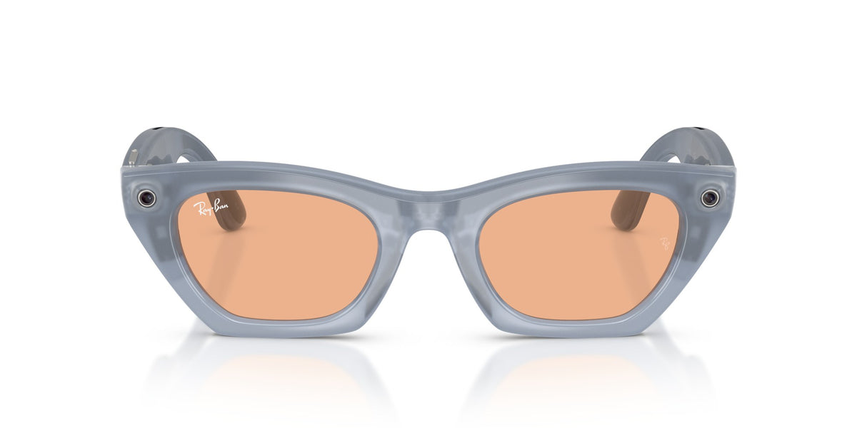 Ray-Ban Meta Zena (Gen 3) Milky Grey Lilac / Transitions Copper — front, lenses activated